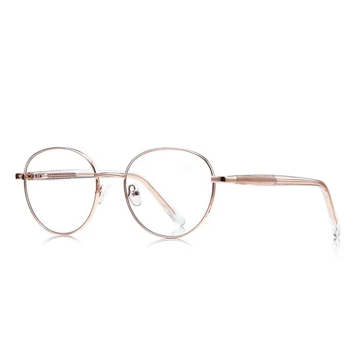 Monture de lunettes ronde en métal tendance pour femmes