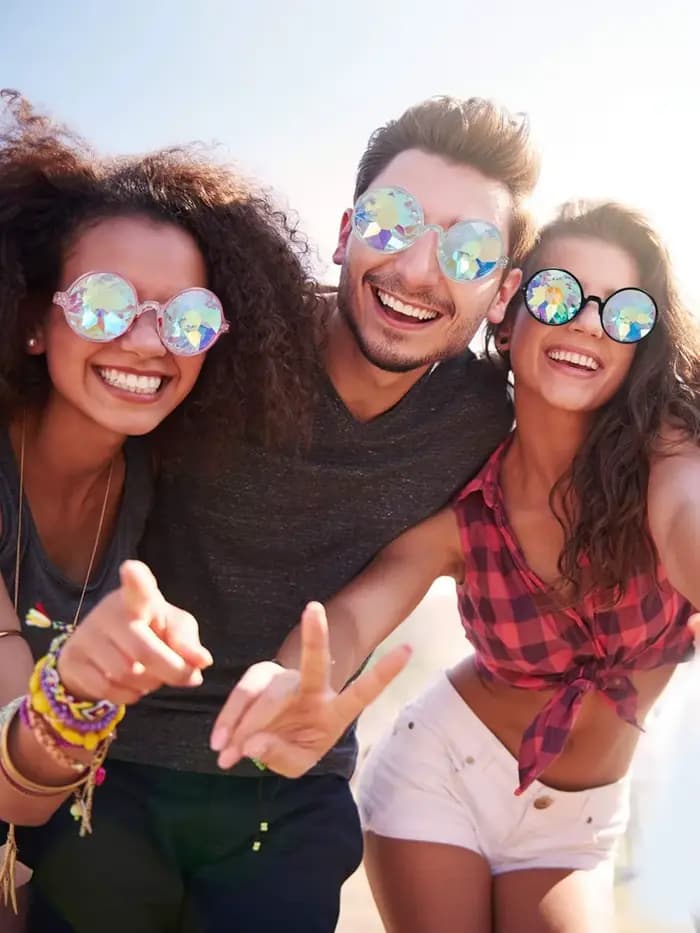 Lunettes de kaleidoscope pour festivals