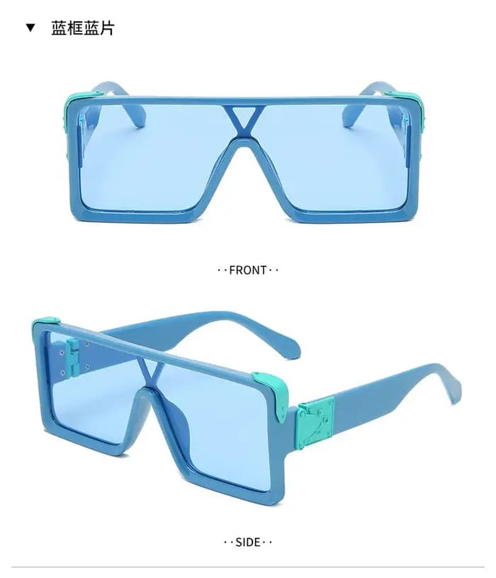 CHHC-Lunettes de soleil de printemps et d'été, grandes lunettes de soleil carrées, lentille une pièce, UV400, les plus récentes, 2022
