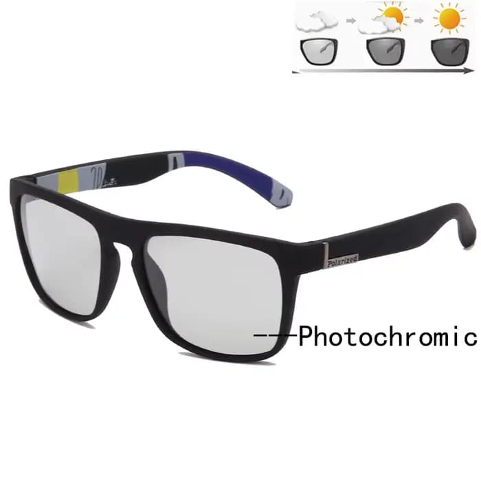 Nouvelles lunettes de soleil photochromiques polarisées Design de marque hommes conduite changement de couleur