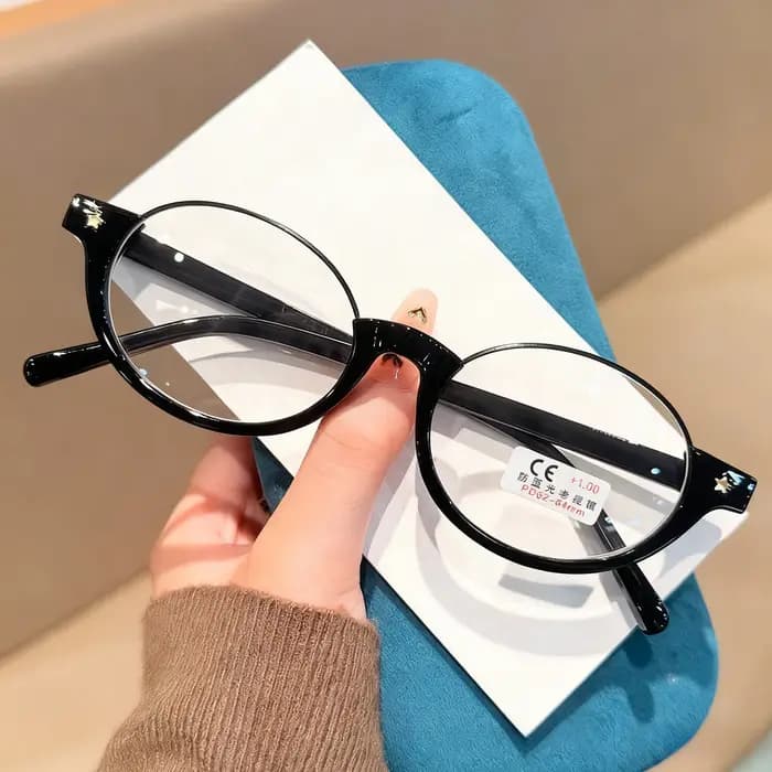 Lunettes de lecture rétro demi-monture Anti-bleu