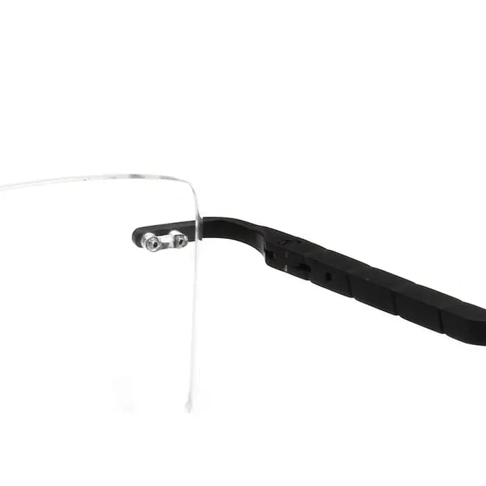 Montures de lunettes rectangulaires sans monture pour hommes, lunettes optiques carrées en métal d'a