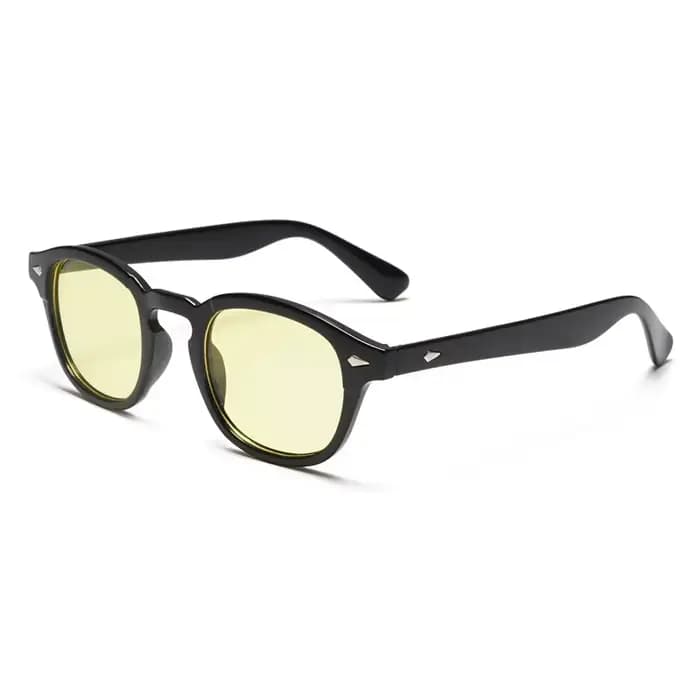 Lunettes de soleil rondes à rivets Johnny Depp pour hommes et femmes, verres teintés transparents, d