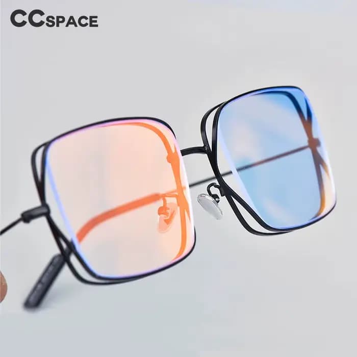 Lunettes de soleil à monture carrée en métal pour hommes et femmes