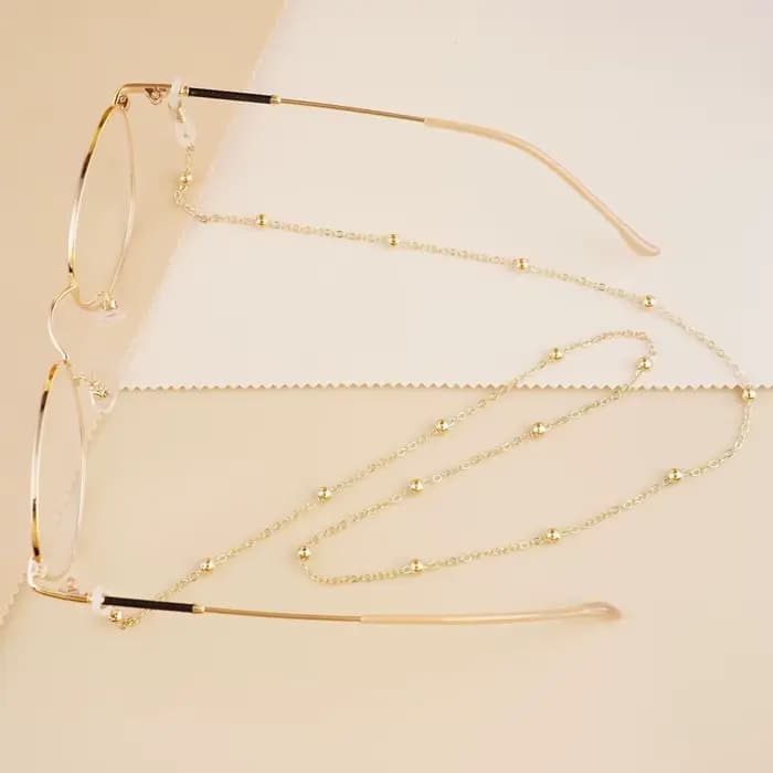 Mode métal hommes femmes chaînes de lunettes lunettes de soleil lecture lunettes perlées chaîne lune