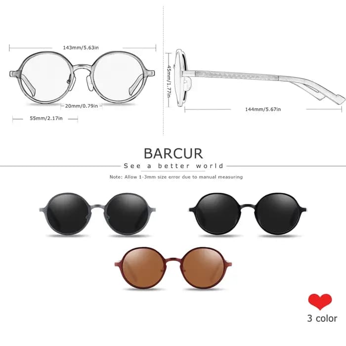 BARCUR-Lunettes de soleil polarisées en alliage d'aluminium et de magnésium pour hommes et femmes, l