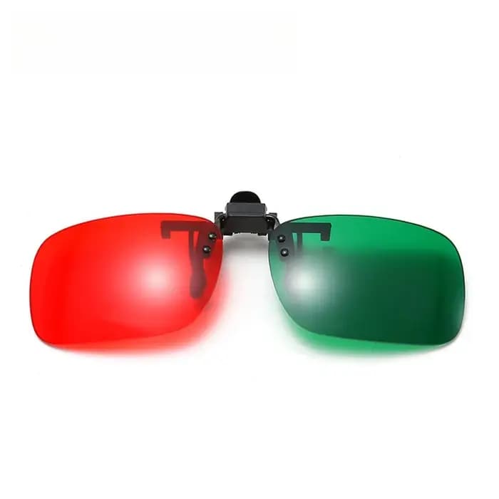 Lunettes 3D à clips, vert-rouge-bleu