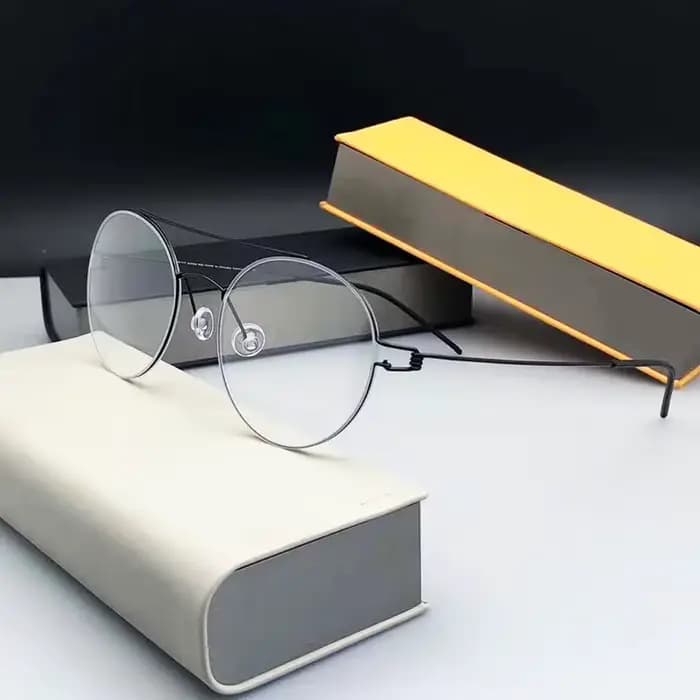 Monture de lunettes à double faisceau en titane pour hommes et femmes