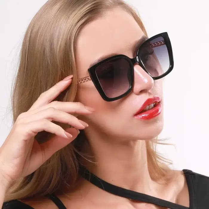 Lunettes de soleil carrées en métal vintage pour femmes