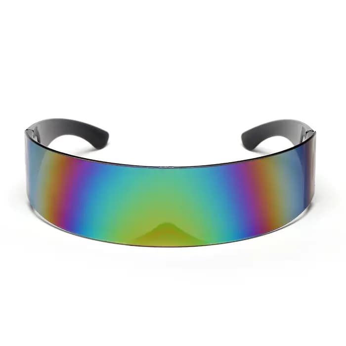 Futuriste étroit cyclope visière lunettes de soleil Laser