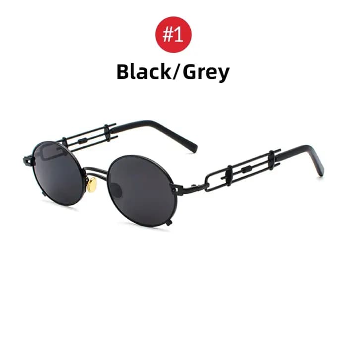 VIVIBEE Steampunk ovale petites femmes lunettes de soleil Punk or métal cadre refroidissement