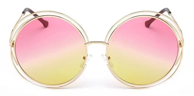 Lunettes de soleil vintage rondes de grande taille pour femmes