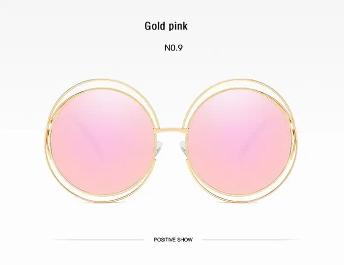 Lunettes de soleil vintage rondes de grande taille pour femmes