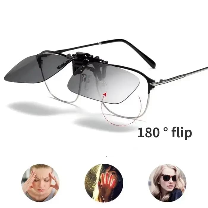 1 pièces Vintage polarisé Clip sur lunettes de soleil pour femmes hommes UV400 HD conduite Vision nocturne myopie
