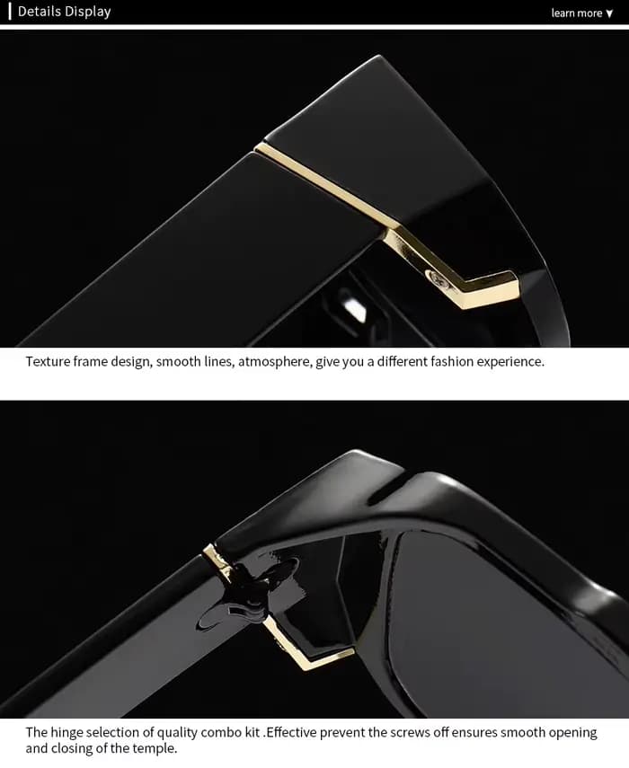 Lunettes de soleil décoratives de style aviateur rétro modernes pour hommes