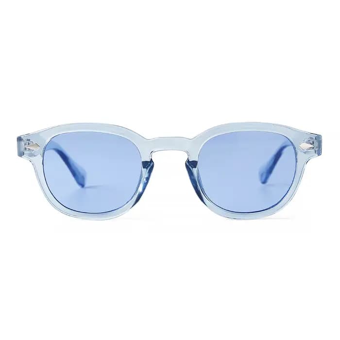 Lunettes De Soleil rondes bleues transparentes pour femmes et hommes, rétro, Rivet tortue, petites L
