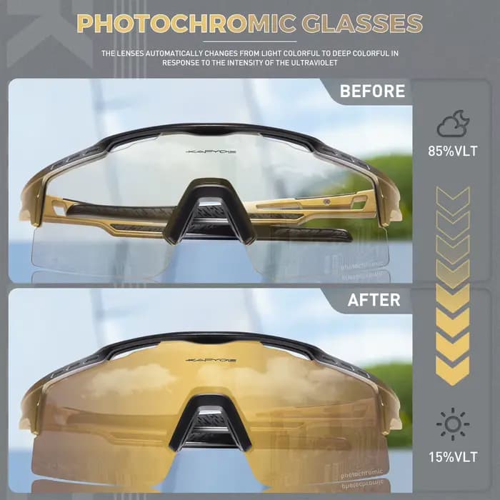 Lunettes photochromiques de cyclisme pour hommes et femmes
