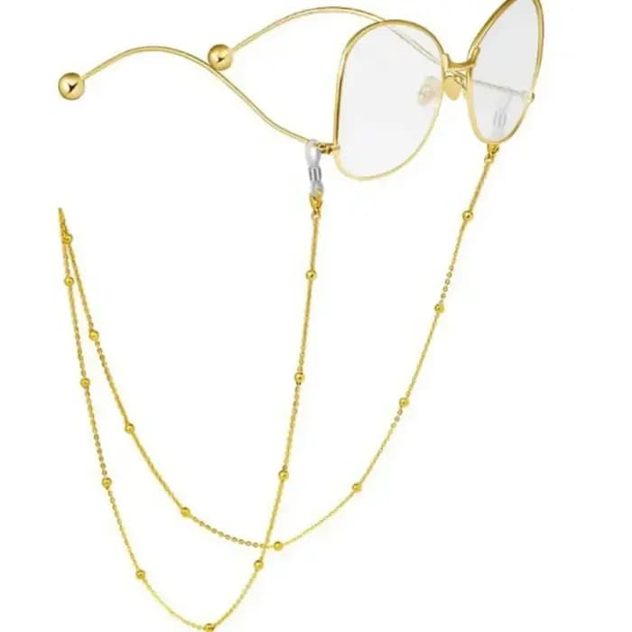 JOLargand-Lunettes de soleil à perles en métal pour femmes