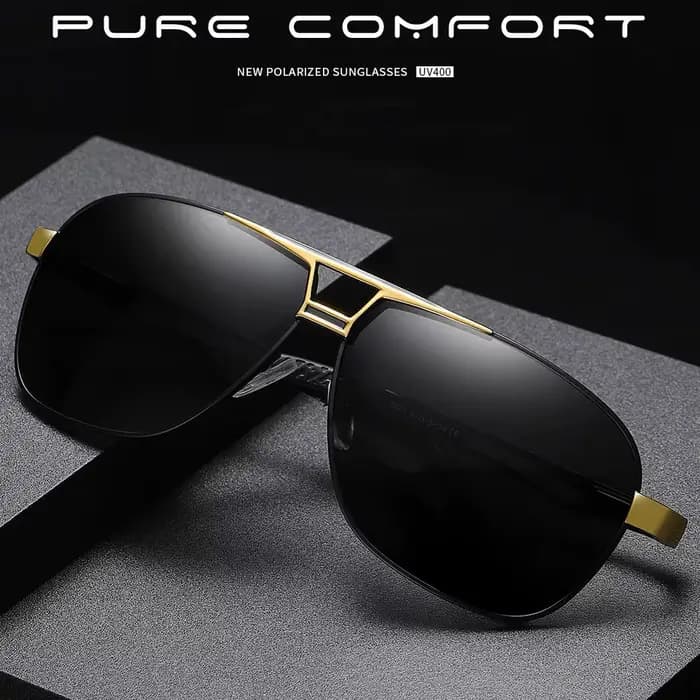 Lunettes de soleil pour hommes aviateur polarisé Protection UV Style militaire miroir en métal