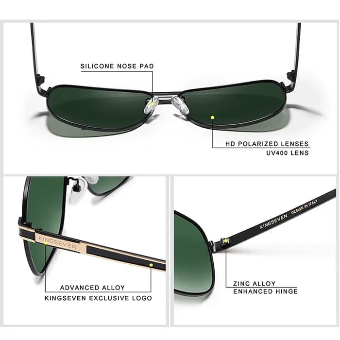 KINGSEVEN 2026 Lunettes de soleil polarisées tendance pour hommes et femmes, idéales pour la conduit