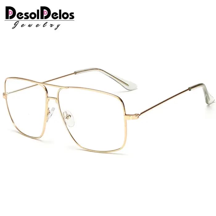 Vintage or métal cadre lunettes hommes femmes