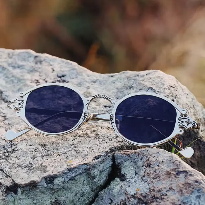 Lunettes de soleil ovales Steampunk de Style japonais
