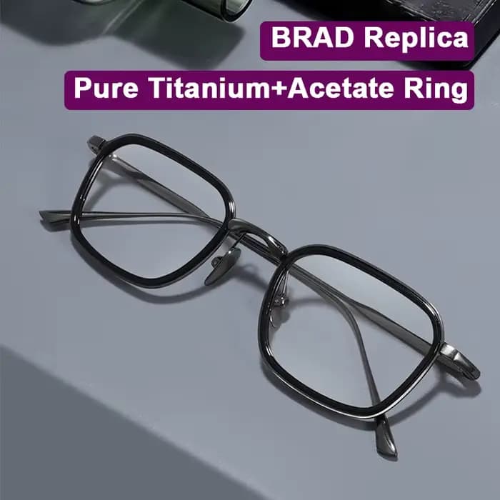 Réplique de marque de luxe japonaise en titane pur + anneau en acétate, monture de lunettes d'affair
