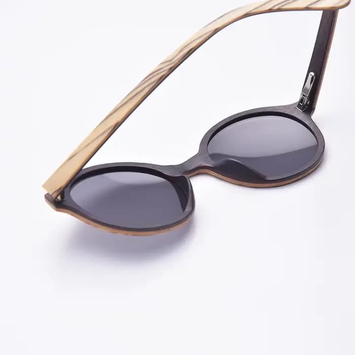 Lunettes de soleil polarisées en bois de zèbre blanc pour hommes et femmes