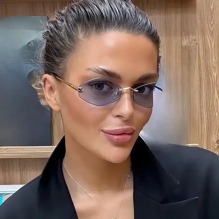 Lunettes de soleil à bord coupé sans cadre, personnalisées en forme de diamant, léopard, résistantes
