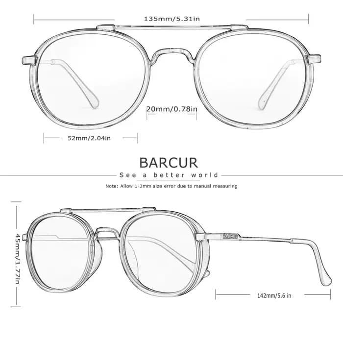 BARCUR Design lunettes De soleil rondes pour hommes femmes Retre lunettes De soleil classique access