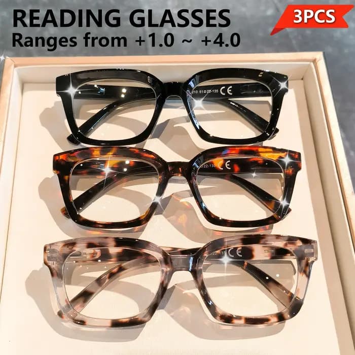 Lunettes de lecture vintage 3 pièces pour femmes et hommes – Utilisation quotidienne et formelle
