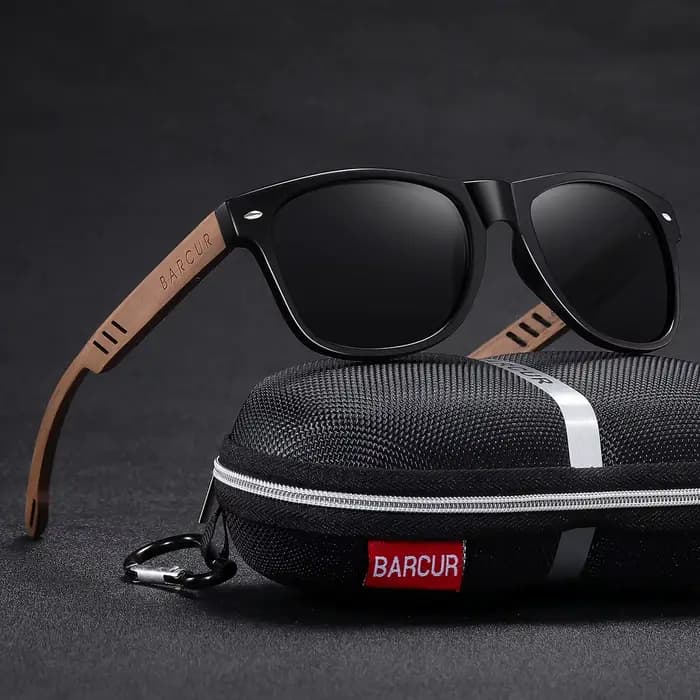 BARCUR lunettes de soleil en noyer noir pour hommes lunettes de soleil en bois homme lunettes lunett