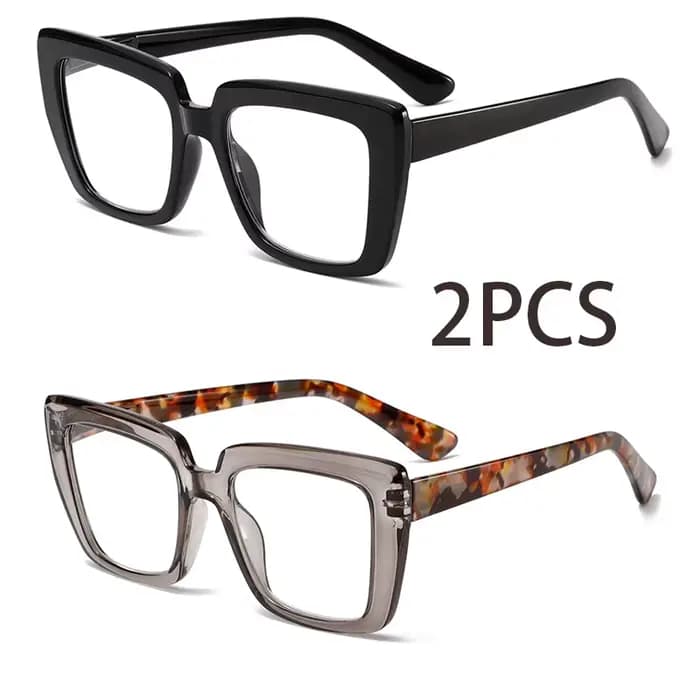 2 pièces deux paires de lunettes de lecture élégantes et confortables, anti-lumière bleue, adaptées
