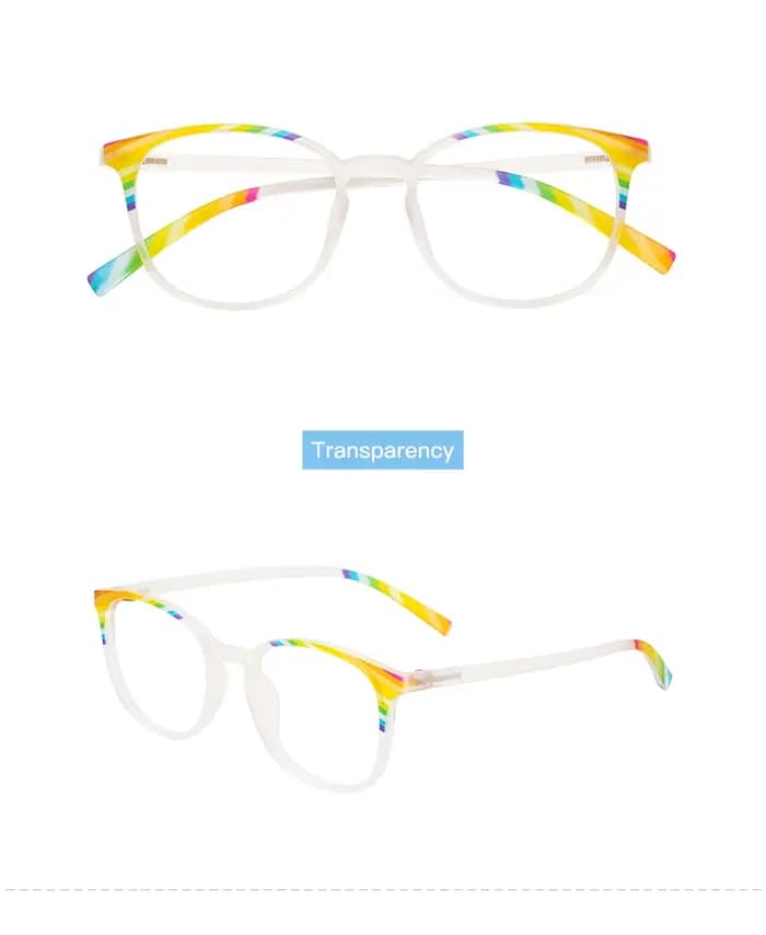 Lunettes de vue souples TR90 transparentes colorées pour femmes
