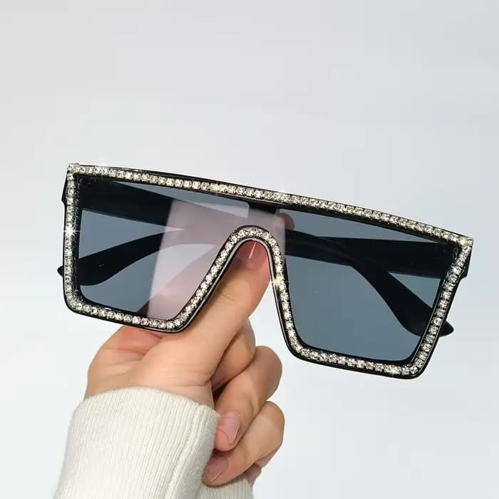 Lunettes de soleil en strass brillant pour femmes