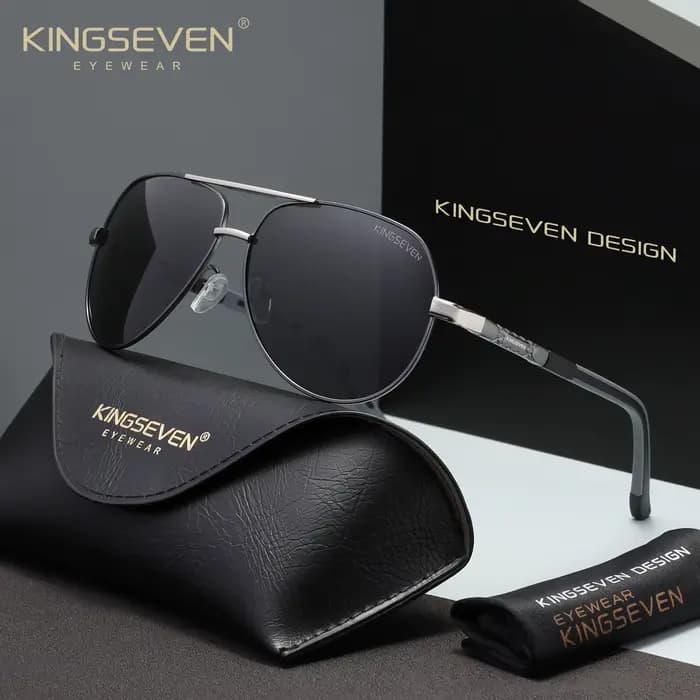 KINGSEVEN Lunettes de soleil polarisées classiques pour hommes et femmes, style aviateur, accessoire