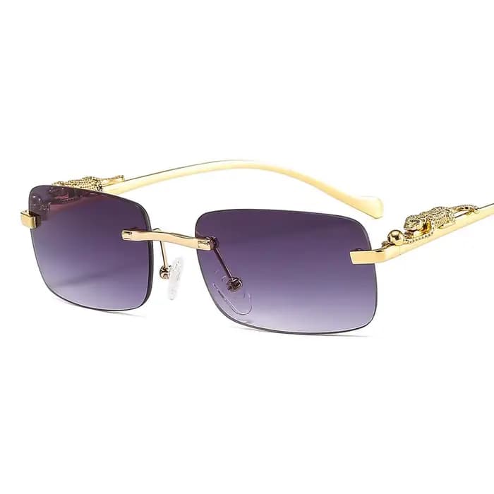 Lunettes de soleil carrées sans monture pour hommes et femmes