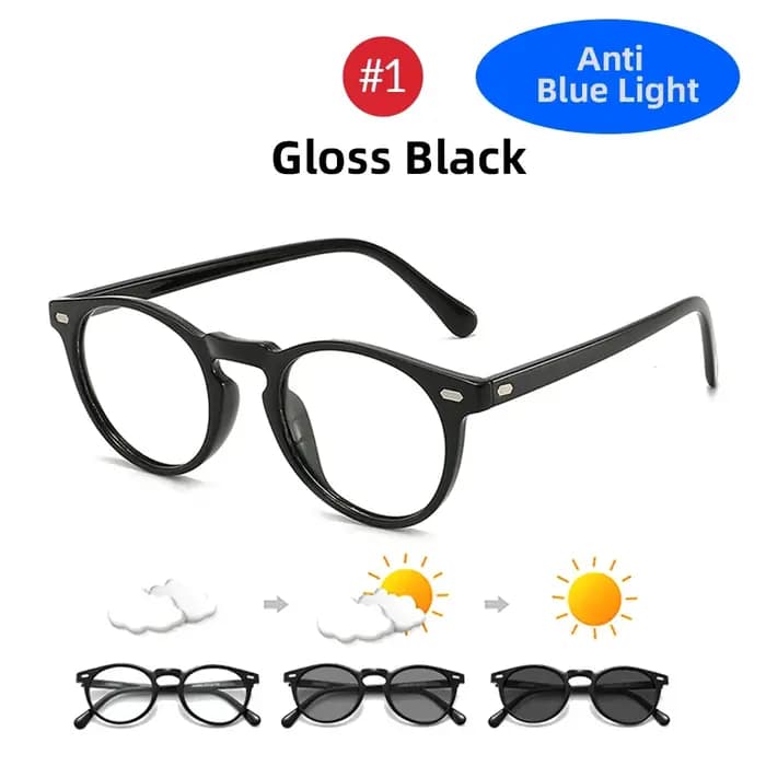 Petites lunettes de Transition classiques noires mates