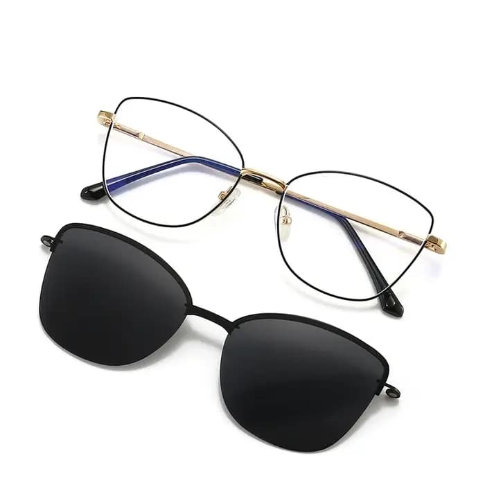VICKY nouvelle mode lunettes de soleil polarisées œil de chat pince magnétique myopie