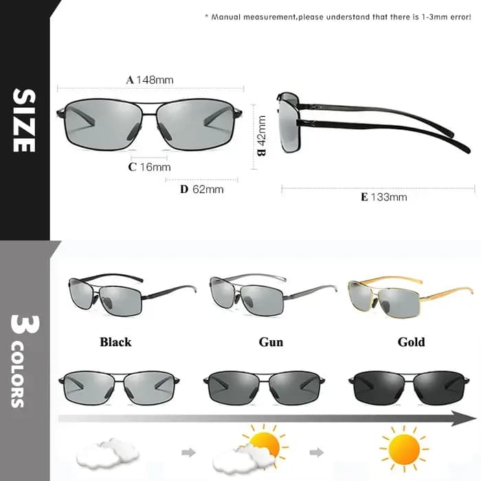 LIOUMO – lunettes de soleil polarisées pour hommes et femmes, photochromiques, de conduite, de quali