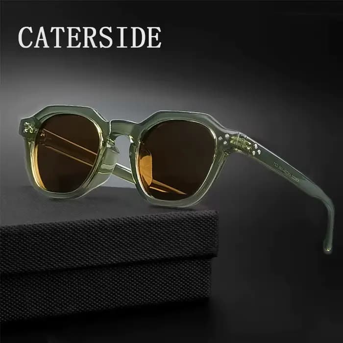 Lunettes de soleil polarisées rétro CATERSIDE pour hommes, monture ultralégère TR90, lunettes de sol
