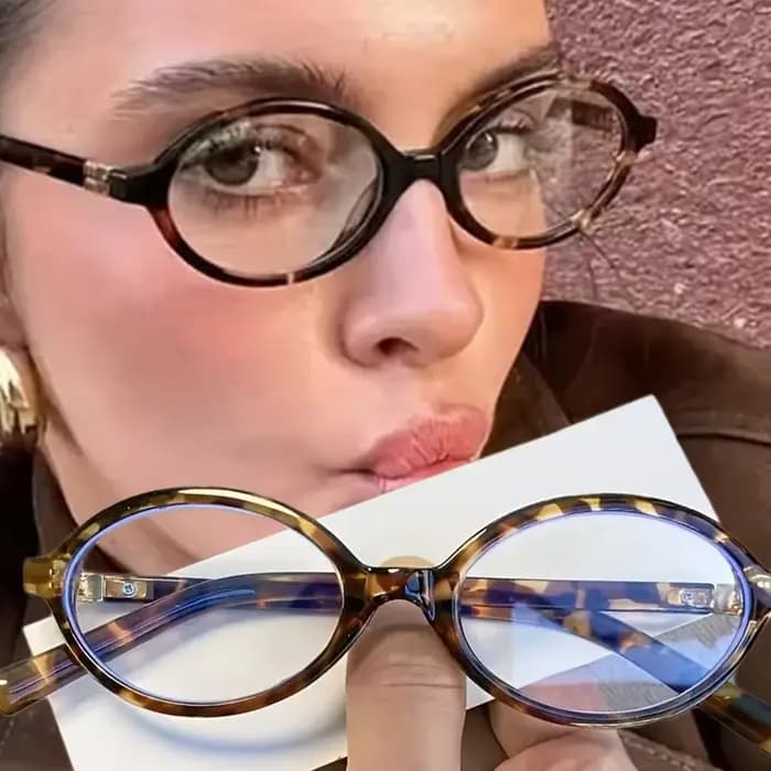 Lunettes rétro léopard à monture ovale pour femmes