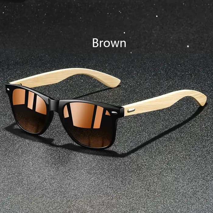 Lunettes de soleil carrées Vintage en bois de bambou pour hommes et femmes