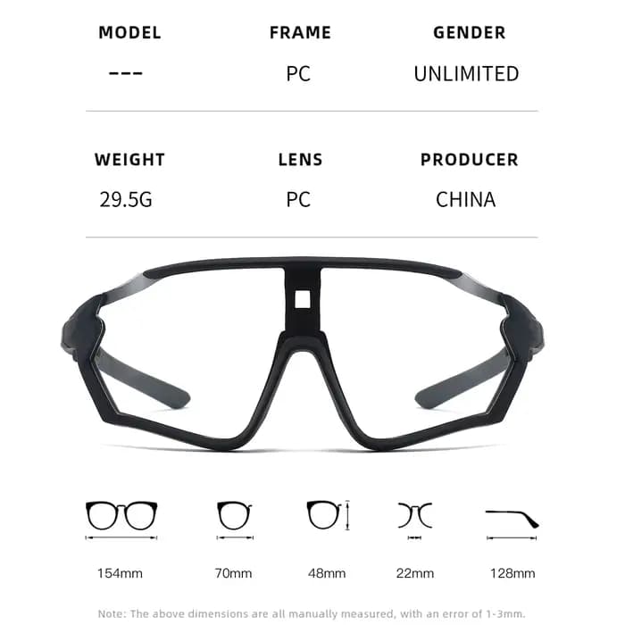 OMEKOL flambant neuf Protection UV lunettes de cyclisme photochromiques
