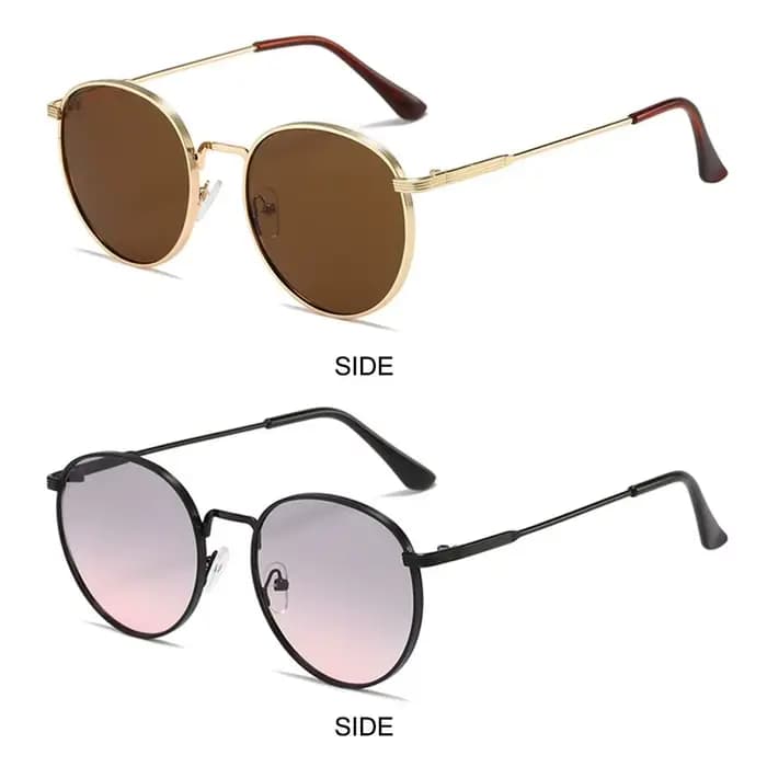 Lunettes de soleil rondes vintage pour femmes et hommes