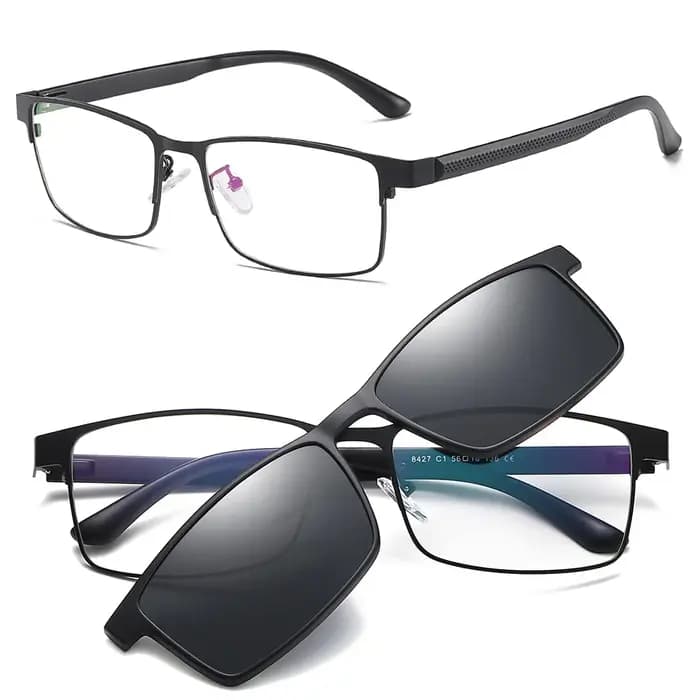 Clip magnétique polarisé sur lunettes de soleil hommes Prescription