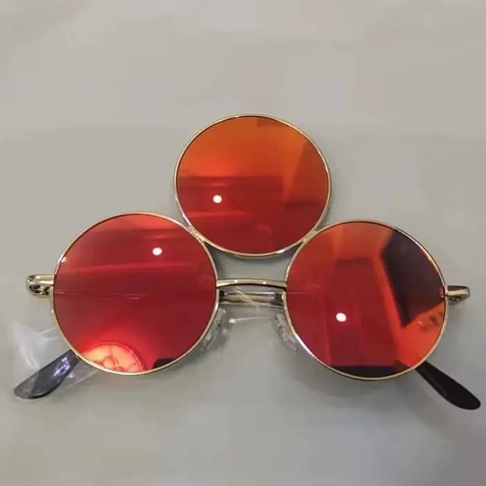 Mode 3 yeux lunettes de soleil rondes pour hommes femmes troisième lentilles fête métal Vintage