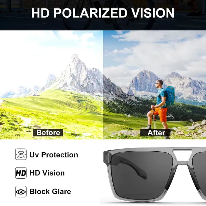 Suukaa-Lunettes de soleil polarisées pour hommes et femmes