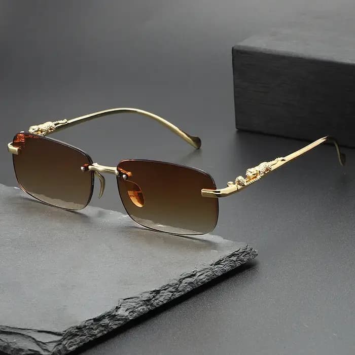 Lunettes de soleil carrées sans monture
