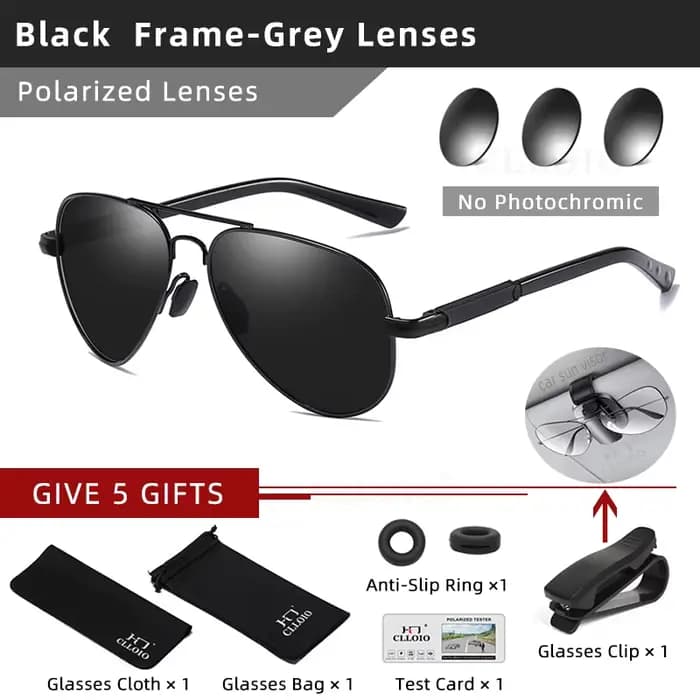 CLLOIO 2023 nouveau pilote lunettes de soleil photochromiques hommes femmes classique lunettes de so